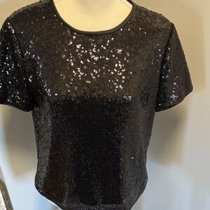 Kate Spade Black Sequin Crop Top